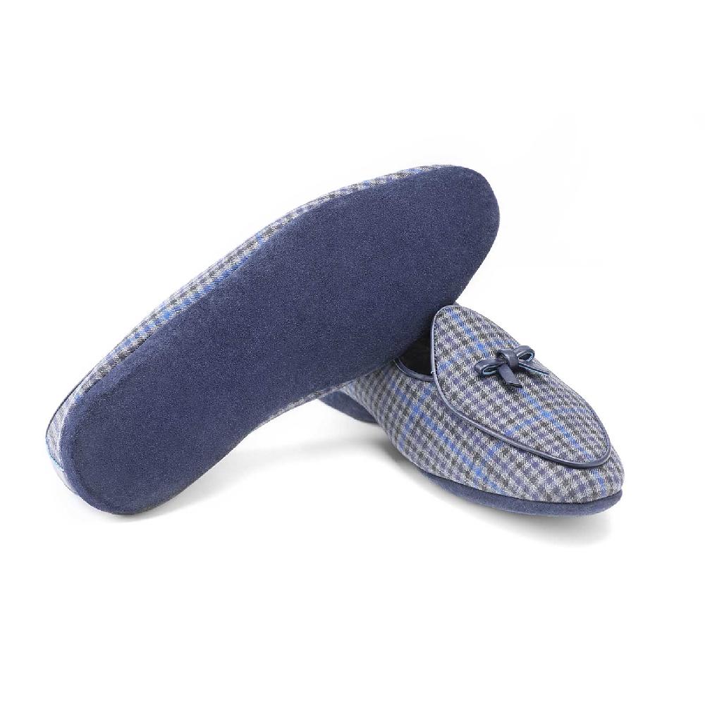 Rubinacci Vintage archive pantofola quadretti blu serie limitata Offerta per la Festa della Mamma