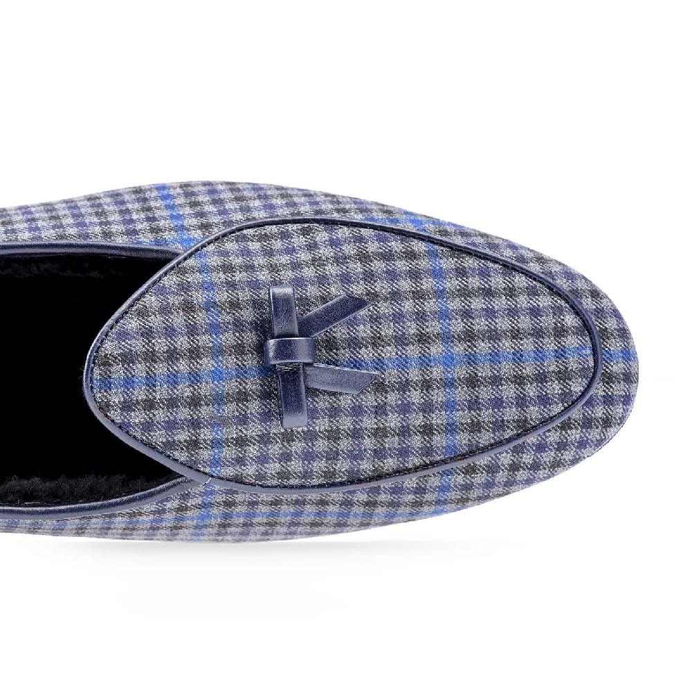 Rubinacci Vintage archive pantofola quadretti blu serie limitata Offerta per la Festa della Mamma