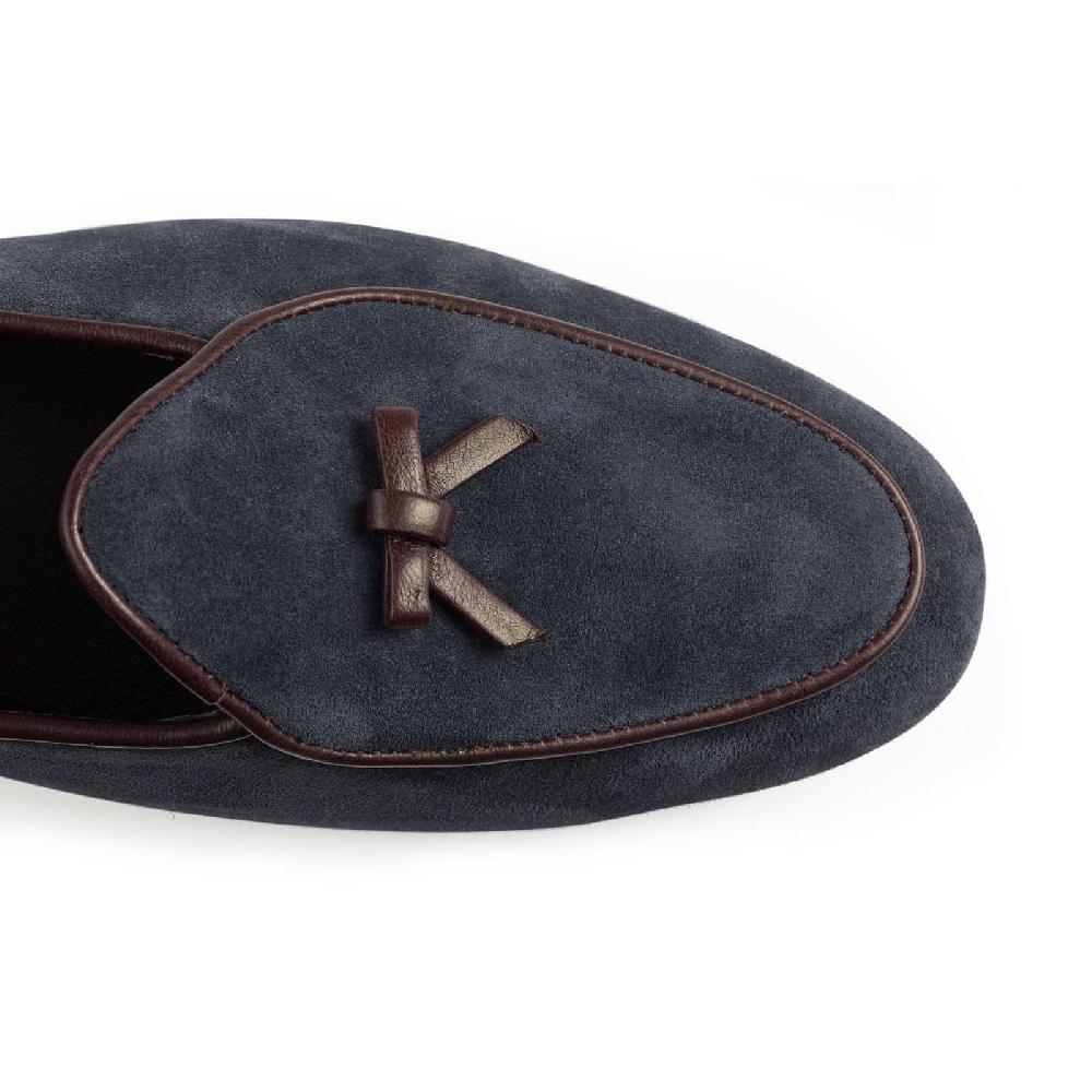 Rubinacci Marphy velour blu piping bordeaux Online Outlet