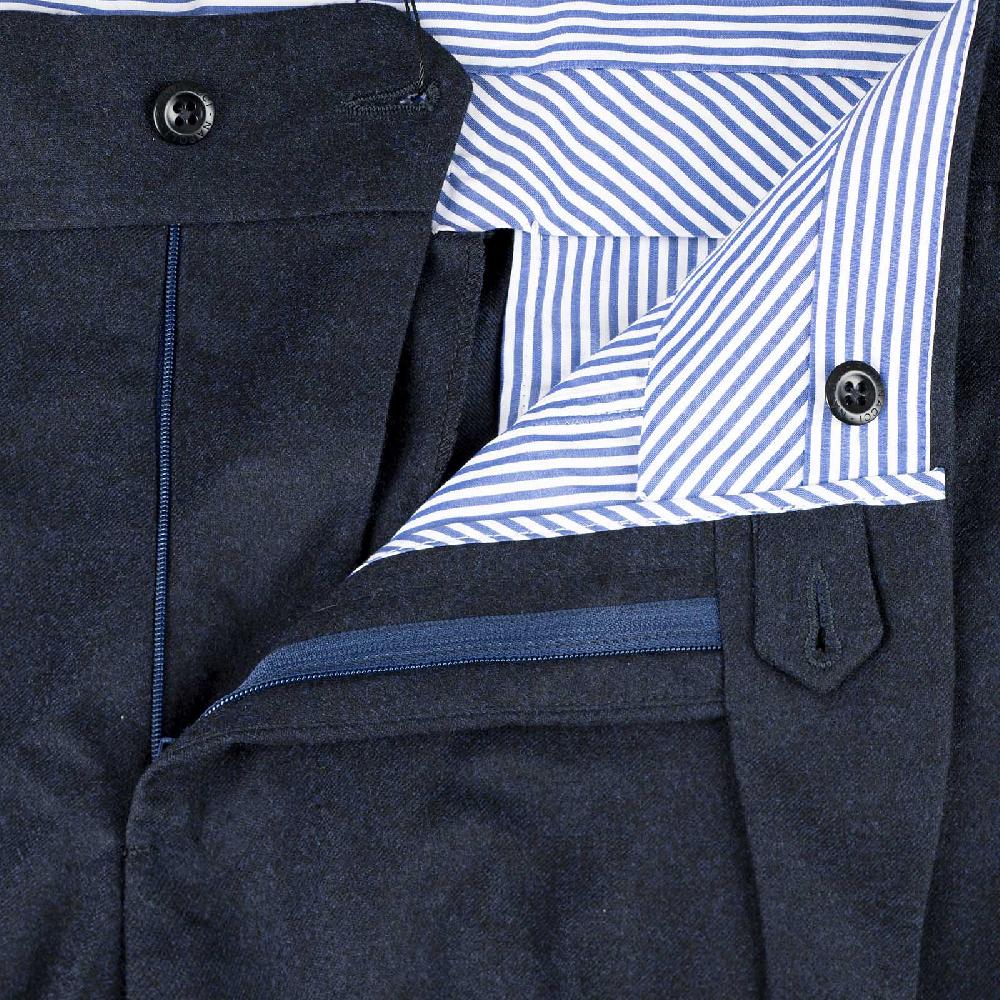 Rubinacci Pantalone genny in flanella blu Offerte speciali