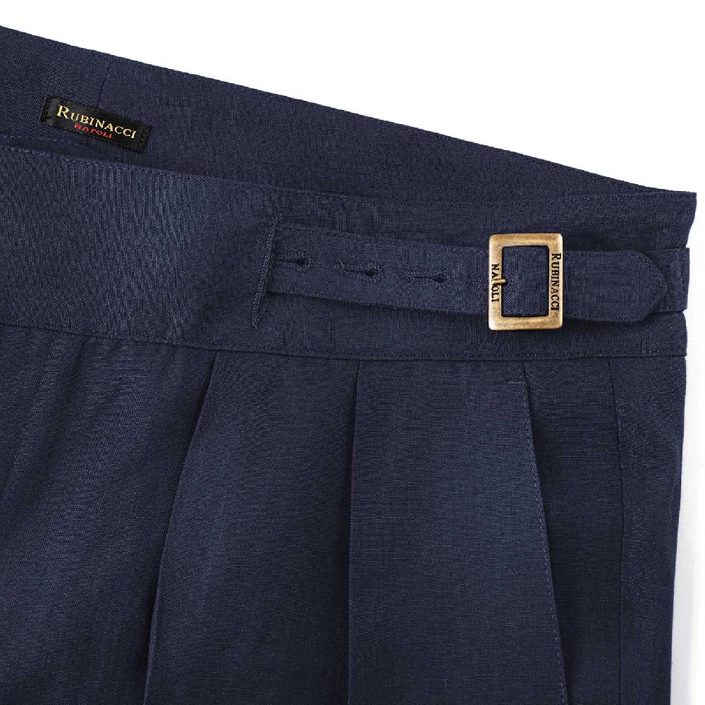 Rubinacci Pantalone manny in hopsack blu Enormi risparmi