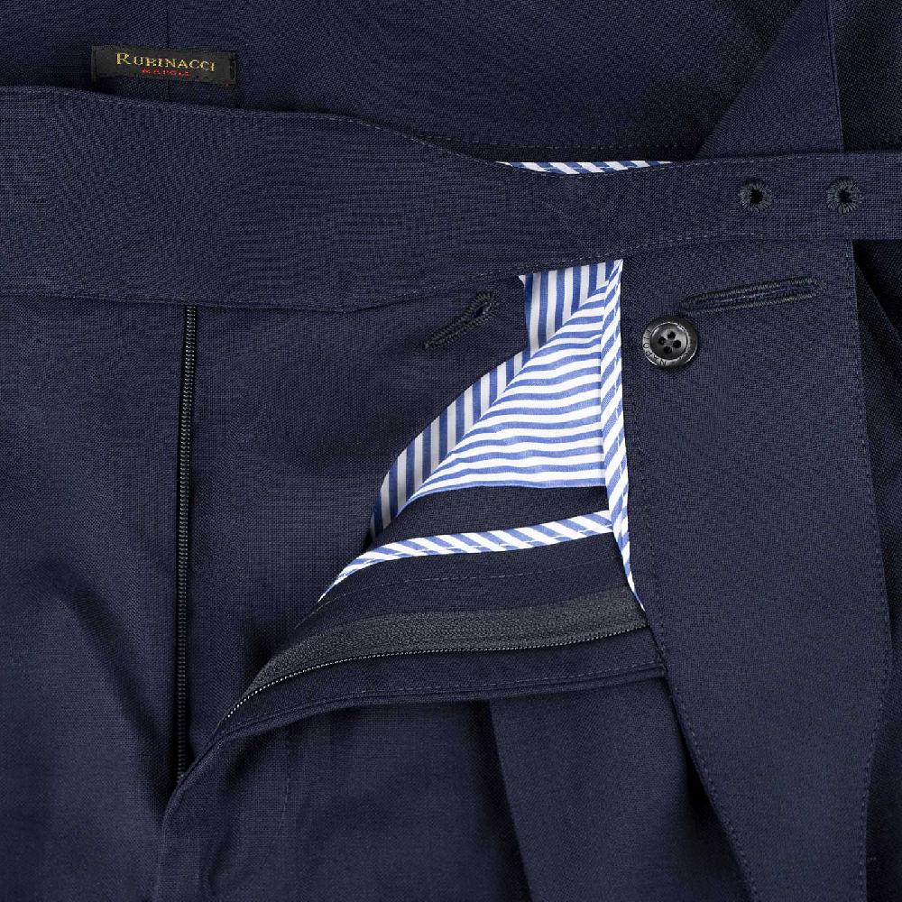 Rubinacci Pantalone manny in hopsack blu Enormi risparmi