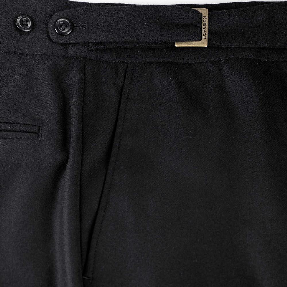 Rubinacci Pantalone genny in flanella nero Ultimi due giorni