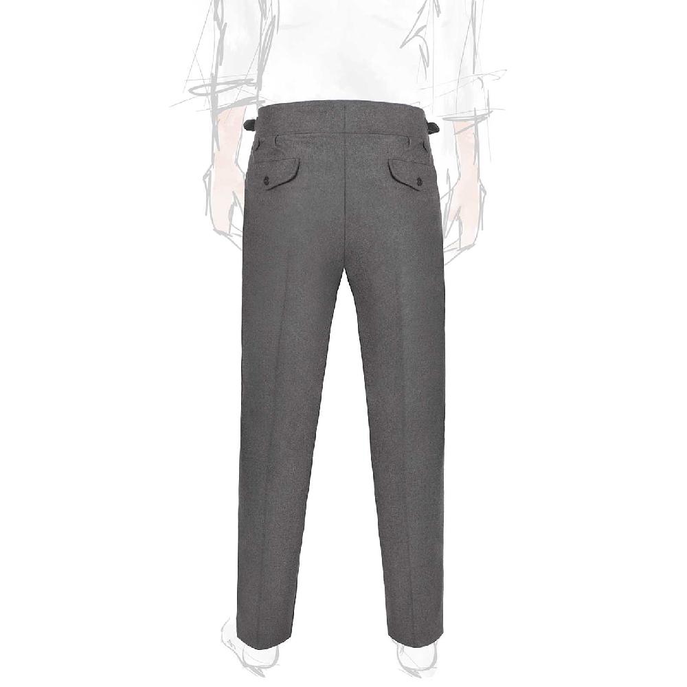 Rubinacci Pantalone manny in flanella grigio scuro limited edition Promozione temporanea