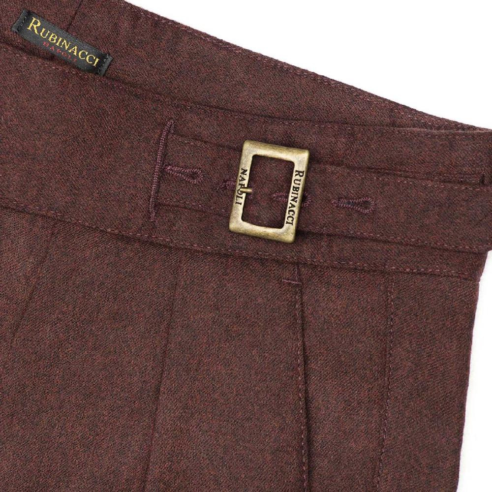 Rubinacci Pantalone manny in flanella bordeaux limited edition Fino al 50% di sconto