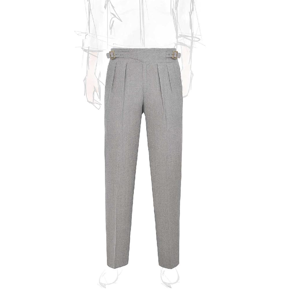 Rubinacci Pantalone manny in flanella grigio chiaro Fino al 60% di sconto