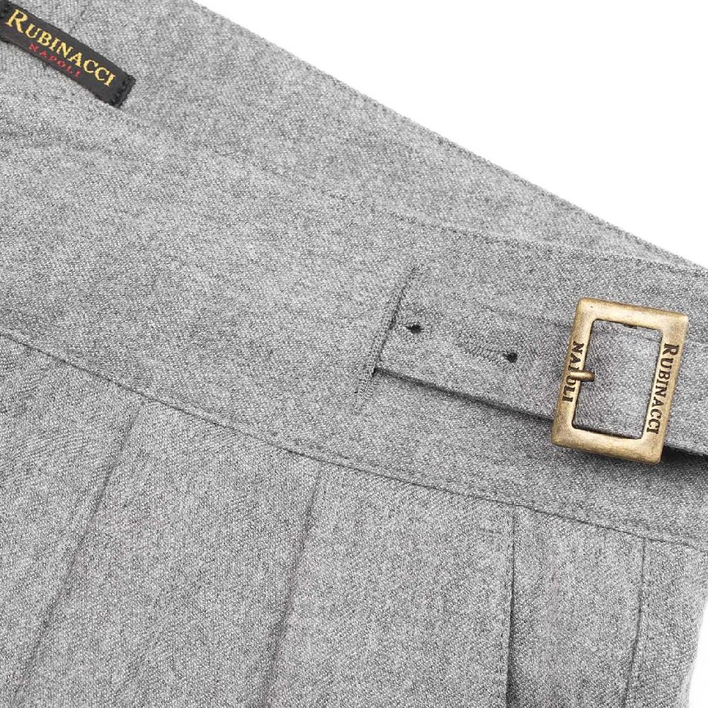 Rubinacci Pantalone manny in flanella grigio chiaro Fino al 60% di sconto