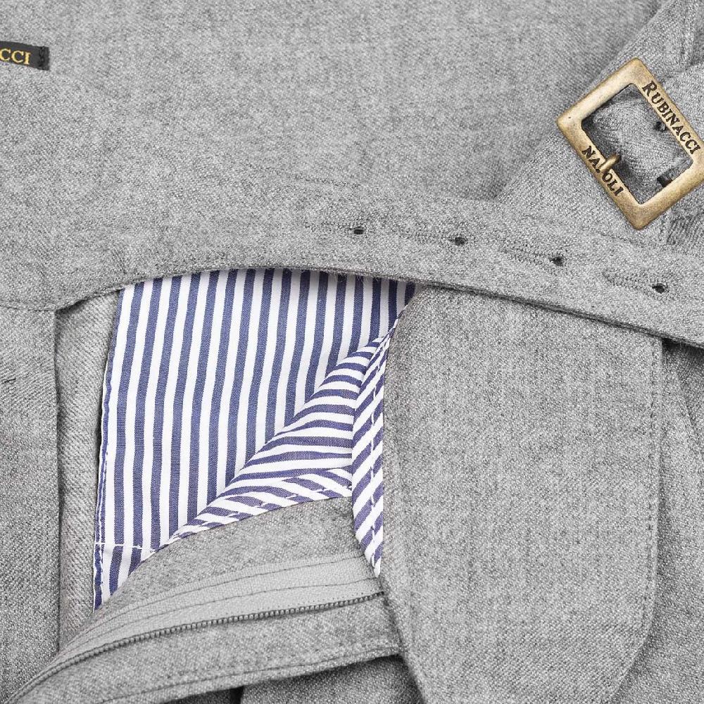 Rubinacci Pantalone manny in flanella grigio chiaro Fino al 60% di sconto