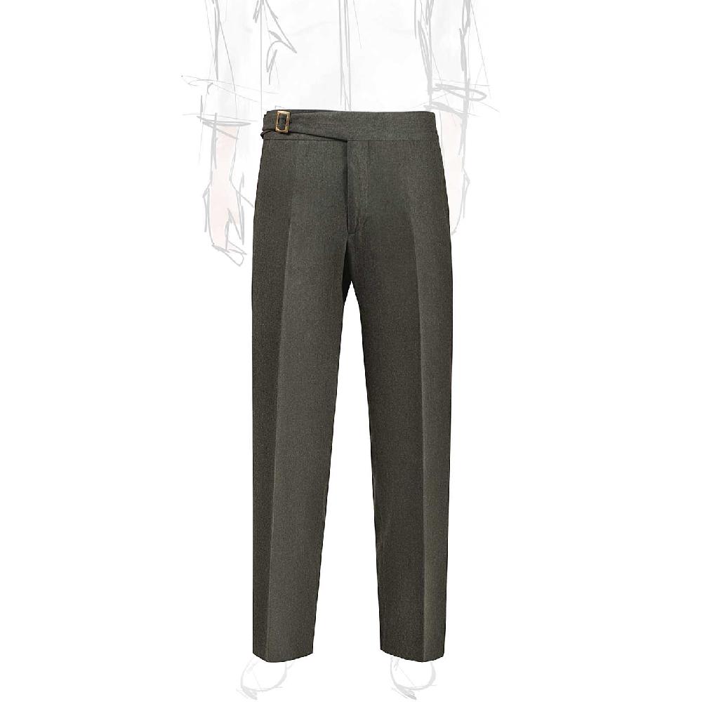 Rubinacci Pantalone genny in flanella verde Only for today