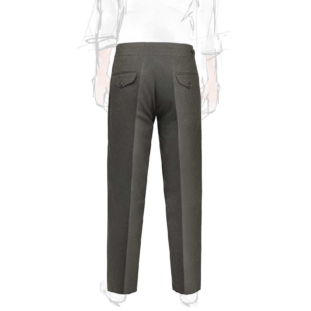 Rubinacci Pantalone genny in flanella verde Only for today