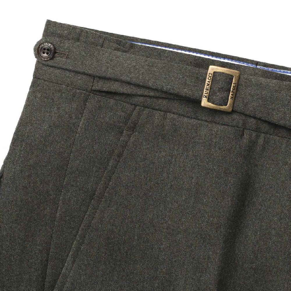 Rubinacci Pantalone genny in flanella verde Only for today