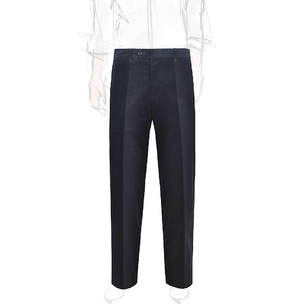 Rubinacci Pantalone in velluto a costine blu Sostegno trimestrale