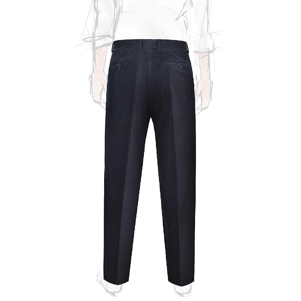 Rubinacci Pantalone in velluto a costine blu Sostegno trimestrale