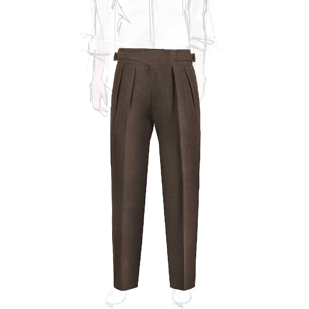 Rubinacci Pantalone manny in flanella nocciola