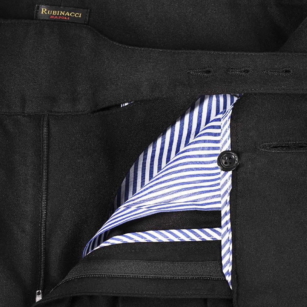 Rubinacci Pantalone manny in flanella nero Officina