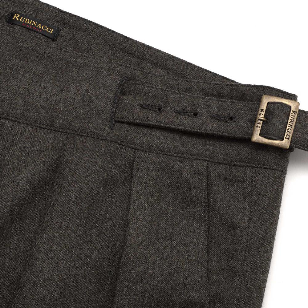 Rubinacci Pantalone manny in flanella verde Black Friday Prezzi