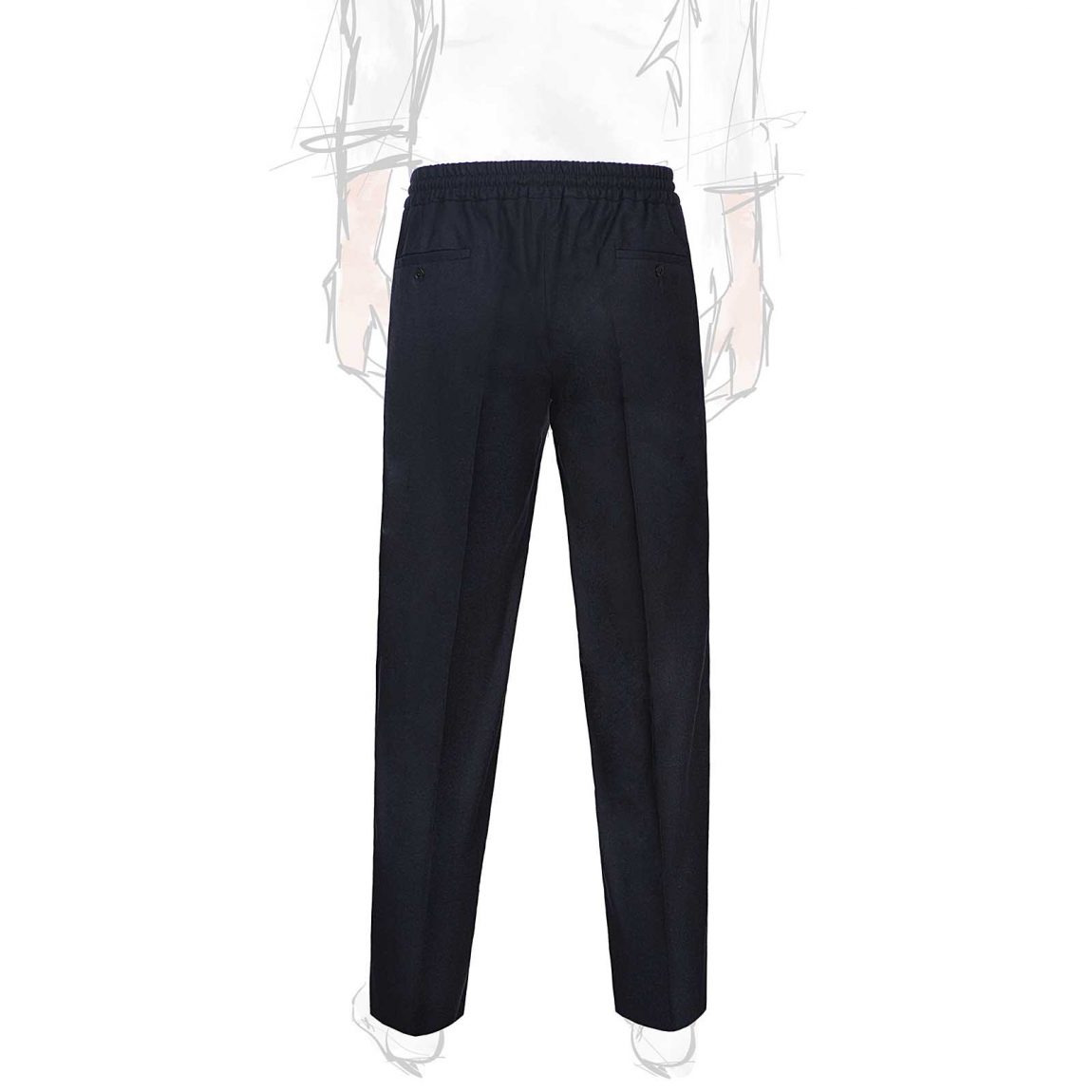 Rubinacci Pantalone leisure in flanella blu In vendita