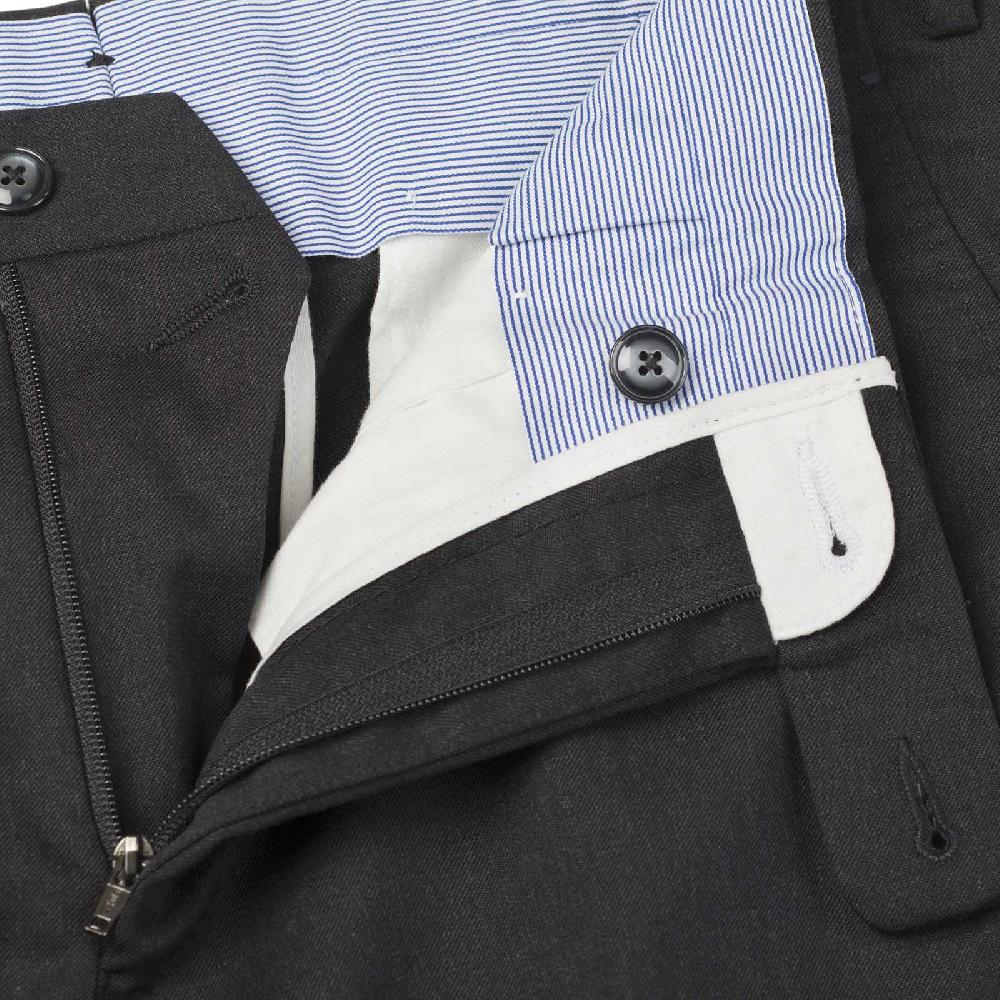 Rubinacci Pantalone in lana grigio scuro 50% di sconto per tempo limitato