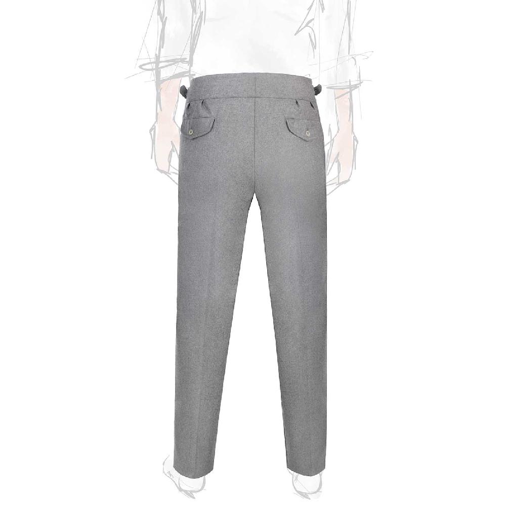 Rubinacci Pantalone manny in flanella grigio chiaro limited edition Italy