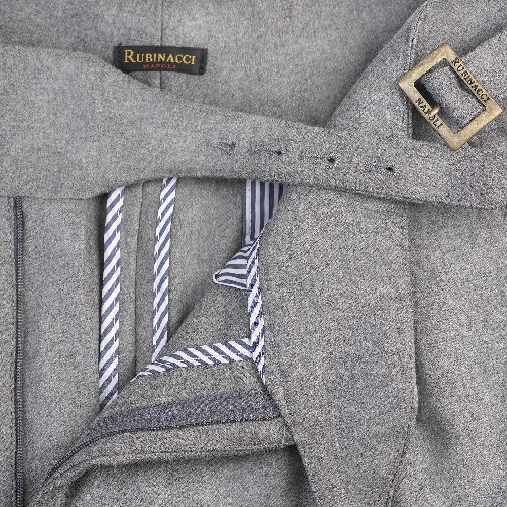 Rubinacci Pantalone manny in flanella grigio chiaro limited edition Italy