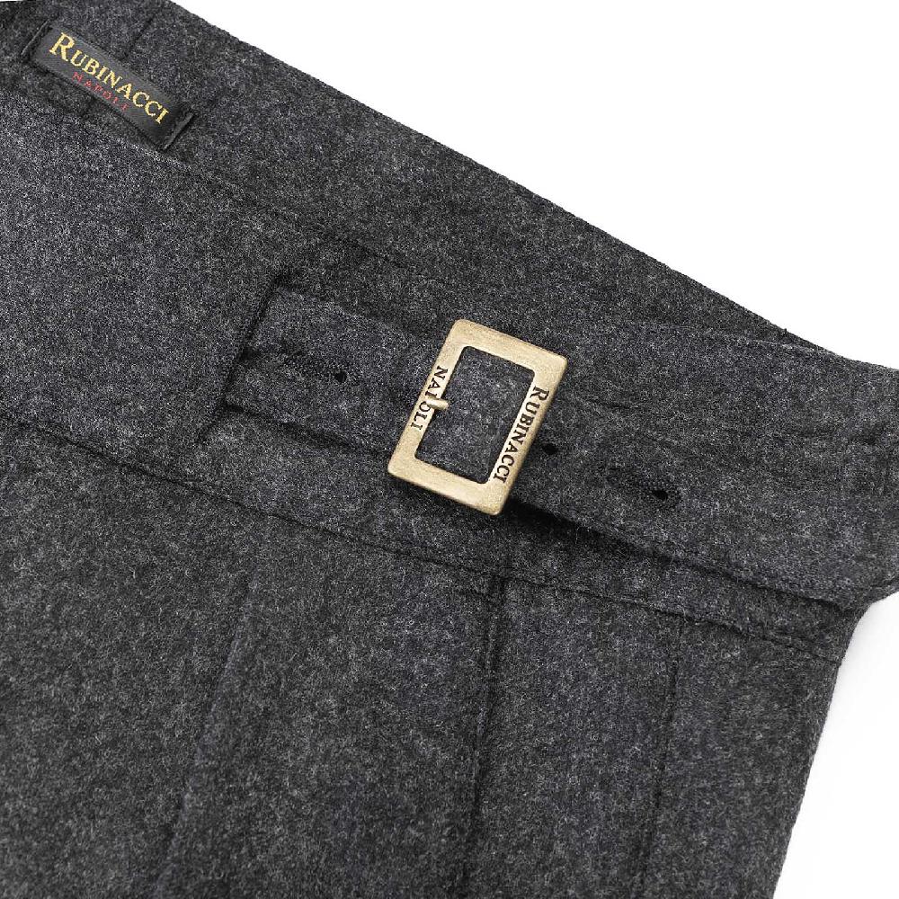 Rubinacci Pantalone manny in lana e cashmere carbone limited edition Italia