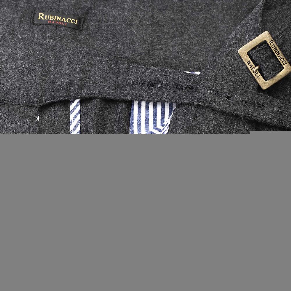 Rubinacci Pantalone manny in lana e cashmere carbone limited edition Italia