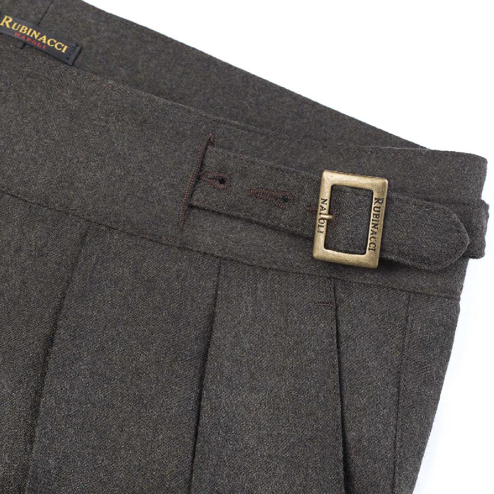 Rubinacci Pantalone manny in flanella tortora limited edition Nuovo