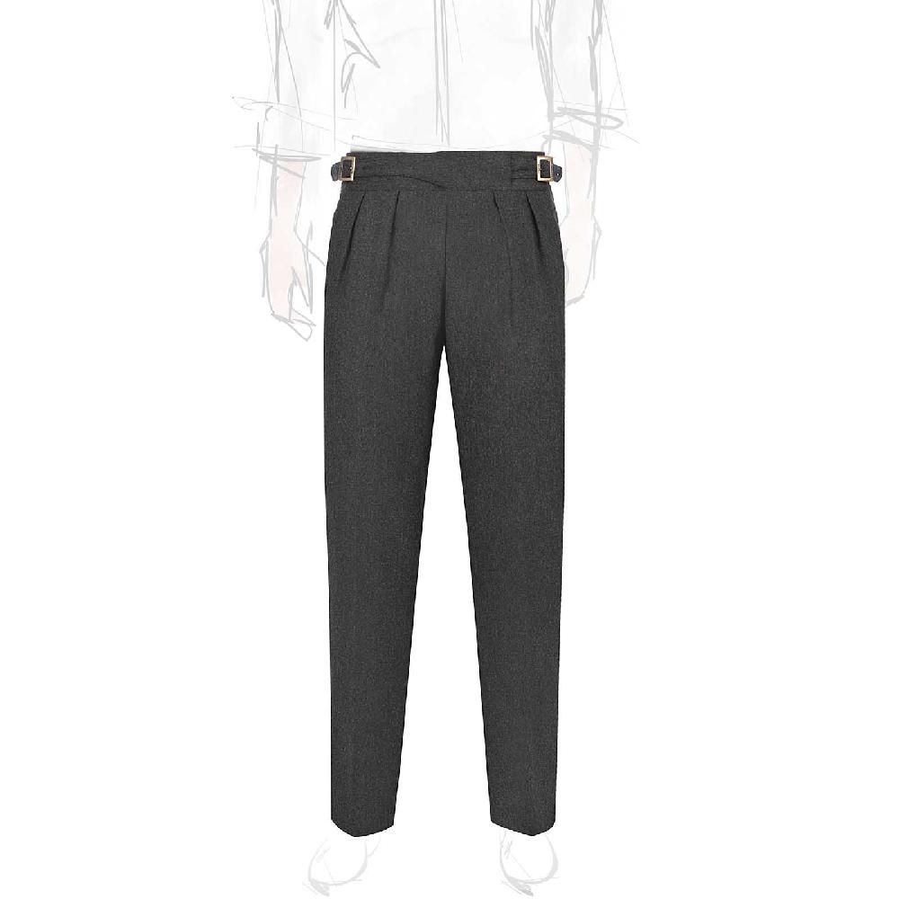 Rubinacci Pantalone manny in flanella grigio scuro