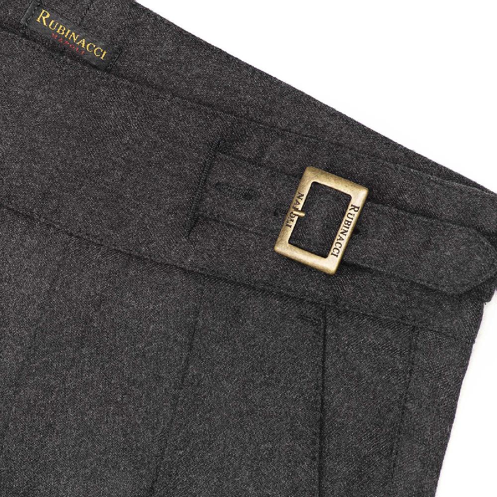 Rubinacci Pantalone manny in flanella grigio scuro Qualità