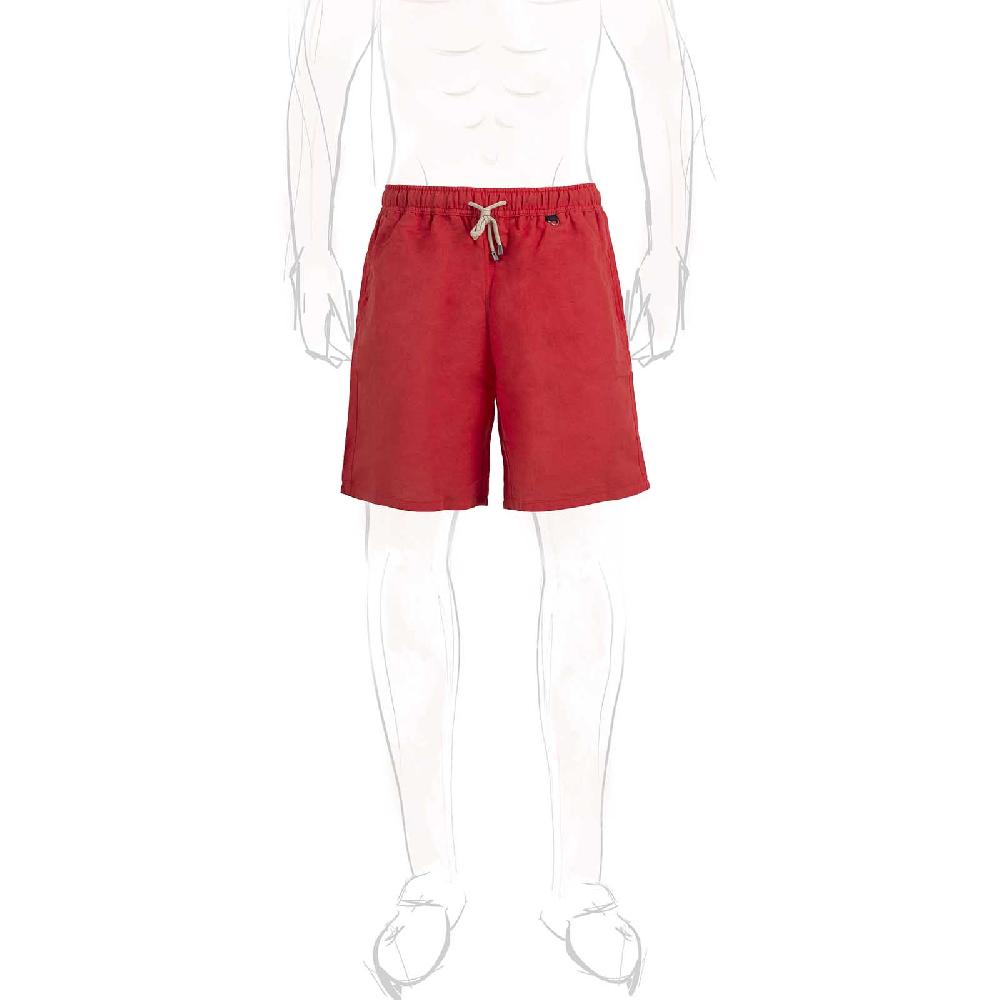 Rubinacci Costume da bagno rosso in lino e cotone Spedizione Gratuita