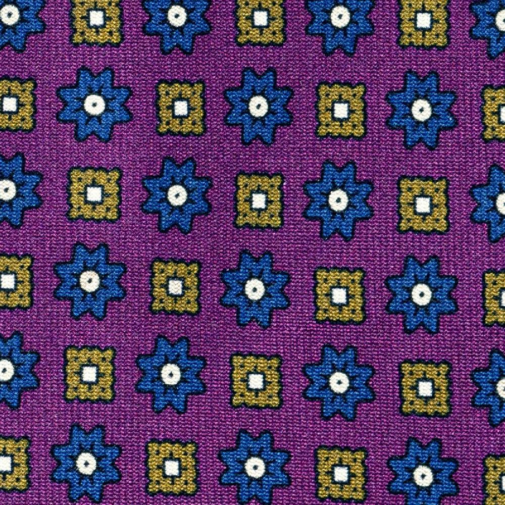 Rubinacci Cravatta in twill di seta ciclamino con stampa floreale Soddisfazione Garantita