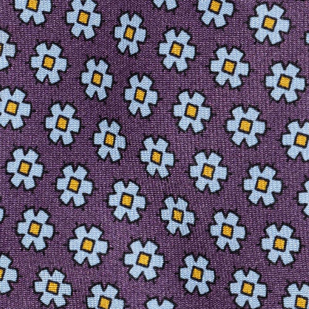 Rubinacci Cravatta in twill di seta con stampa floreale vino Acquista Ora