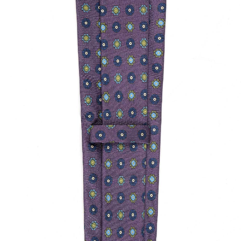 Rubinacci Cravatta in twill di seta con stampa floreale vino Promozione Limitata
