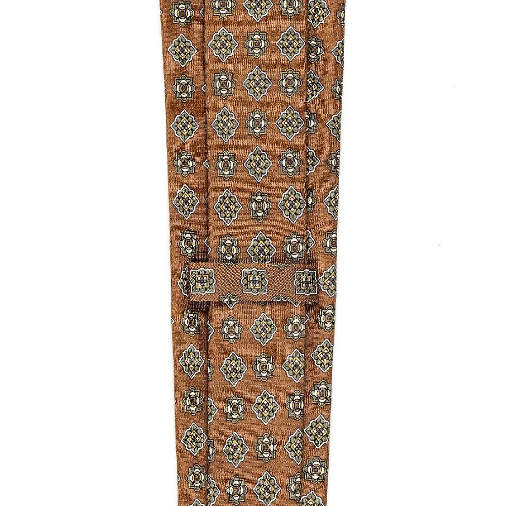Rubinacci Cravatta in twill di seta con stampa geometrica beige Fino Al -60%