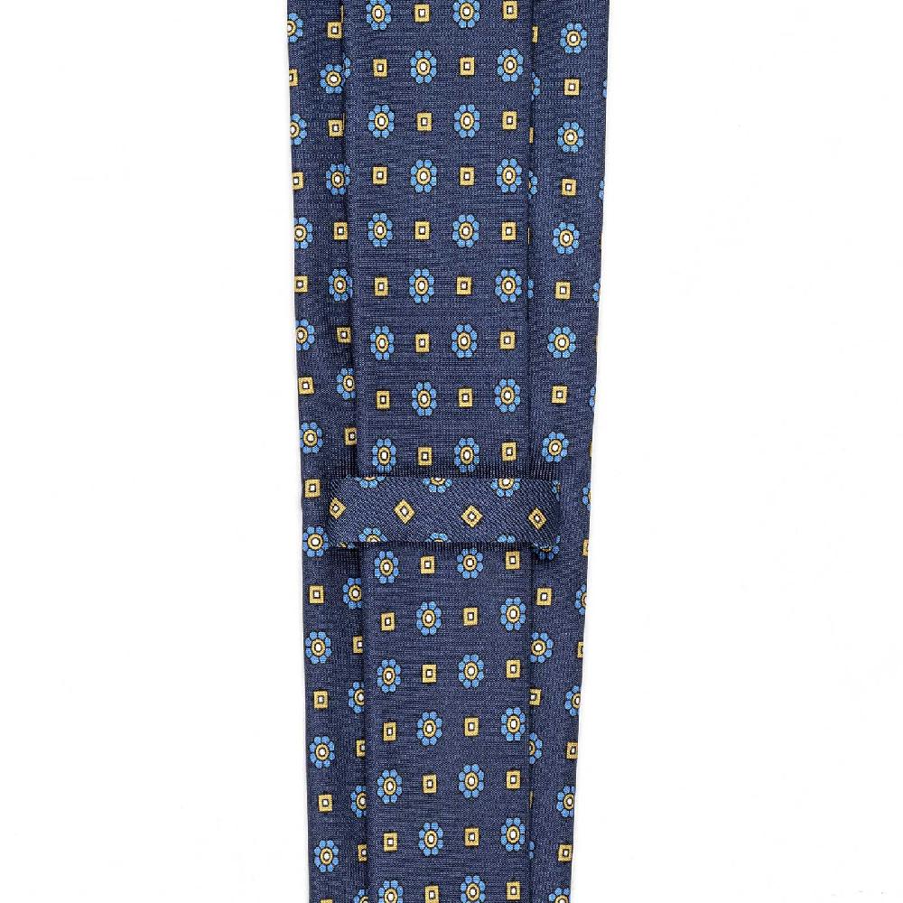 Rubinacci Cravatta in twill di seta con stampa floreale blu Novità