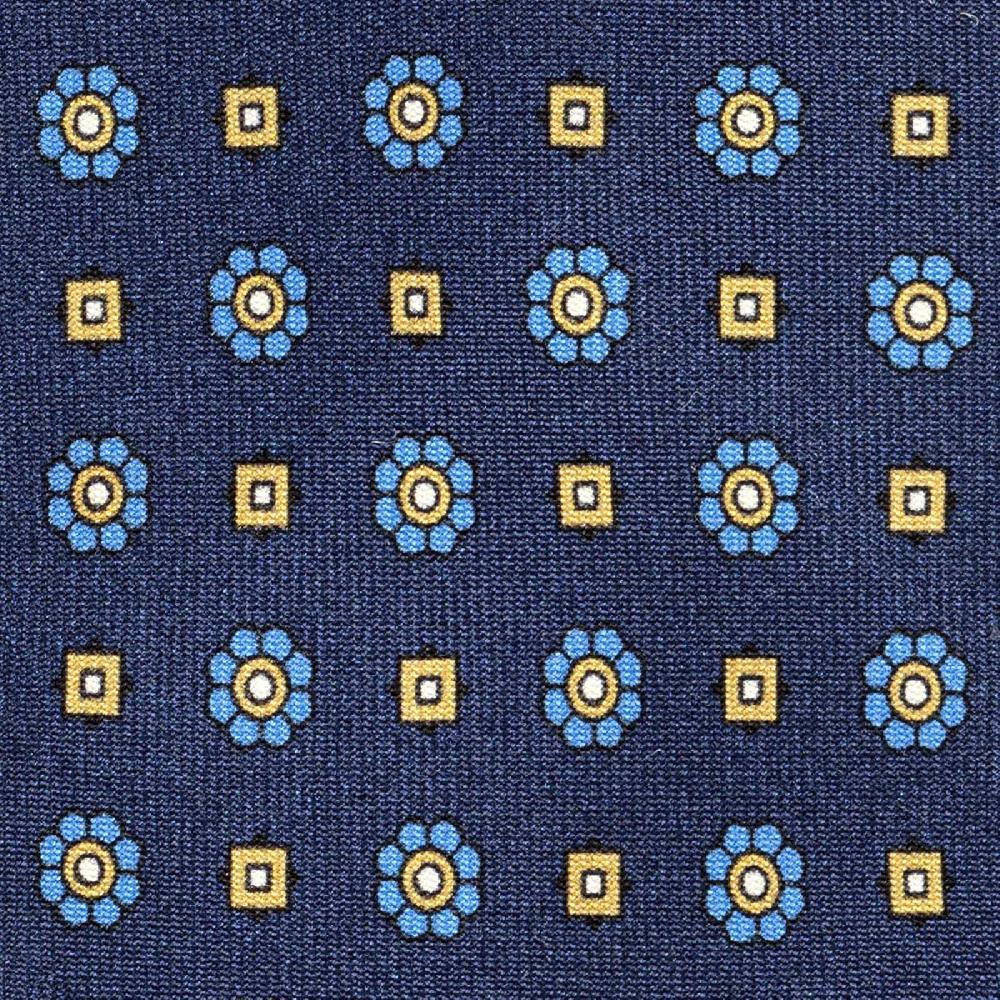 Rubinacci Cravatta in twill di seta con stampa floreale blu Novità