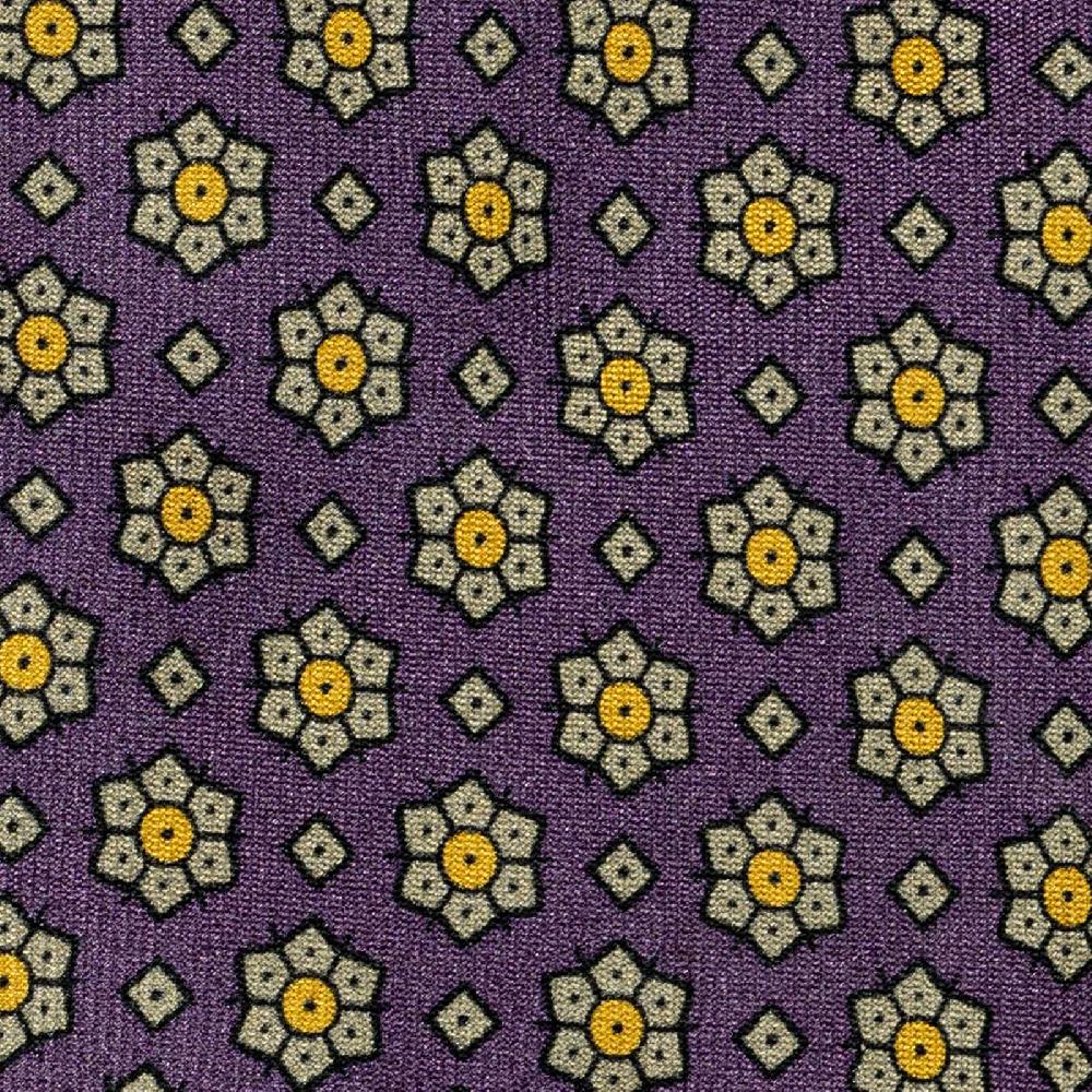 Rubinacci Cravatta in twill di seta con stampa floreale vino Presa