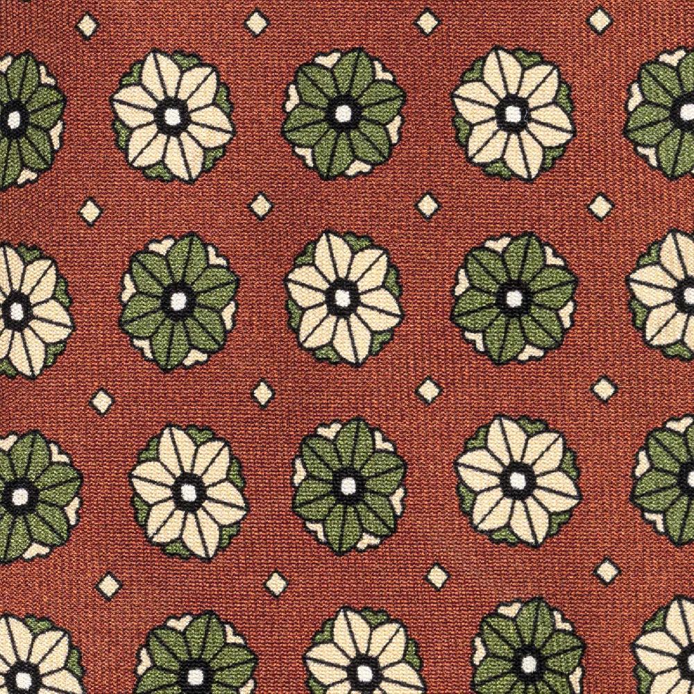 Rubinacci Cravatta in twill di seta mattone con stampa floreale Online