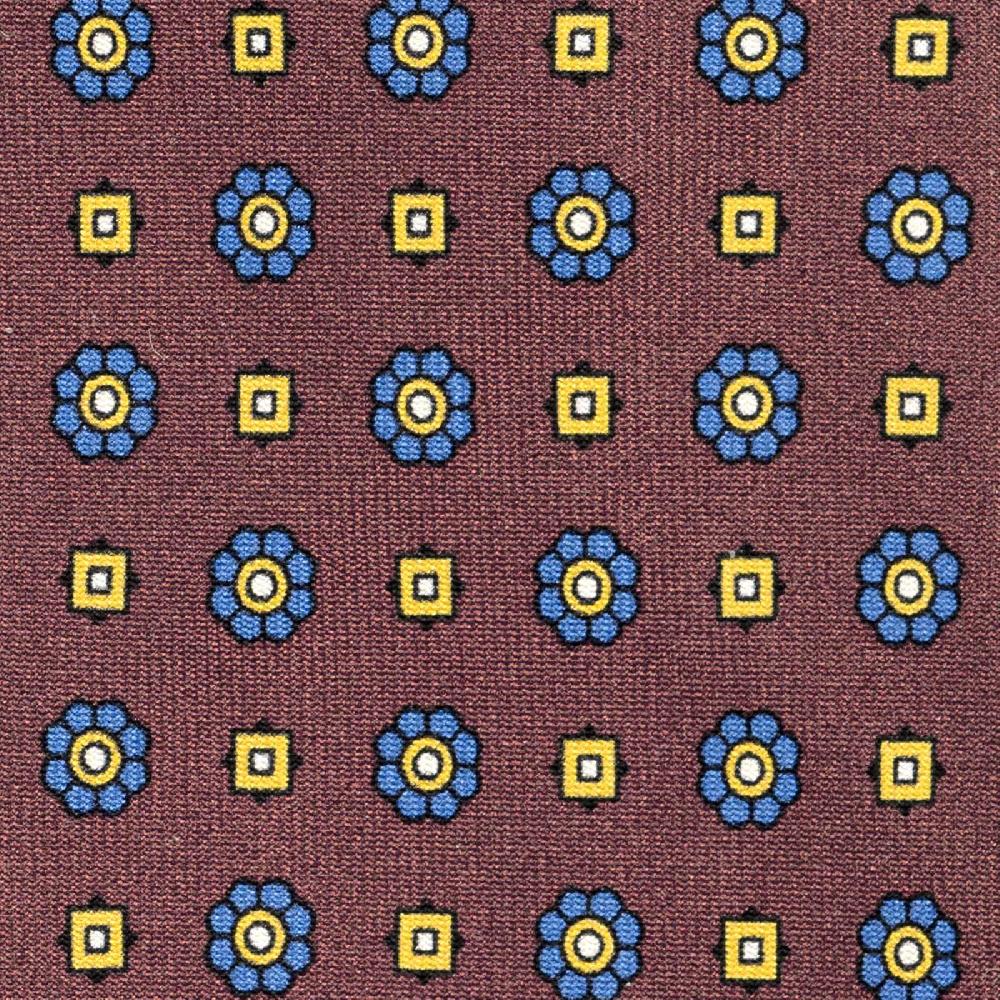Rubinacci Cravatta in twill di seta con stampa floreale bordeaux Vendite Flash