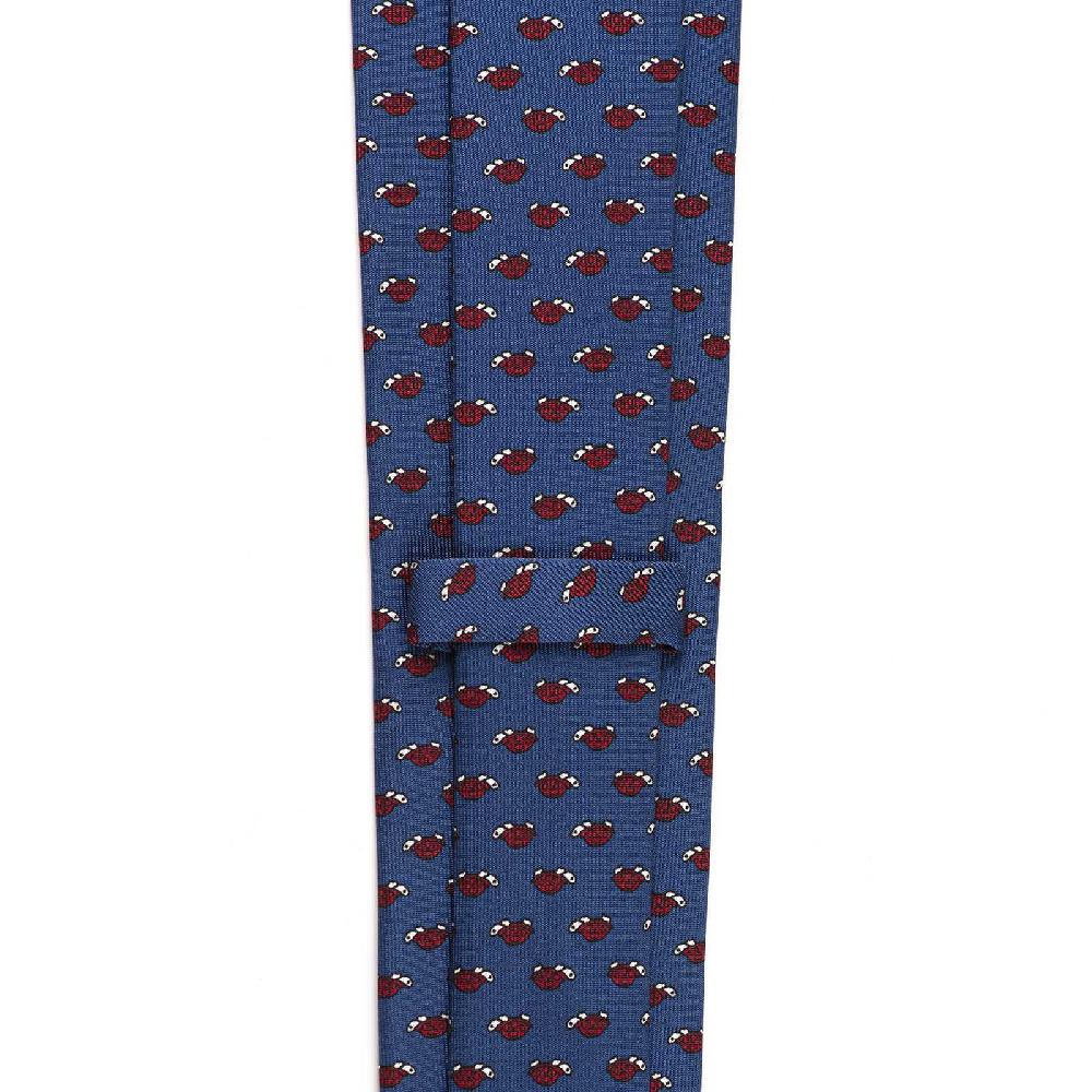 Rubinacci Cravatta in twill di seta con stampa tartaruga rossa Fornitura limitata
