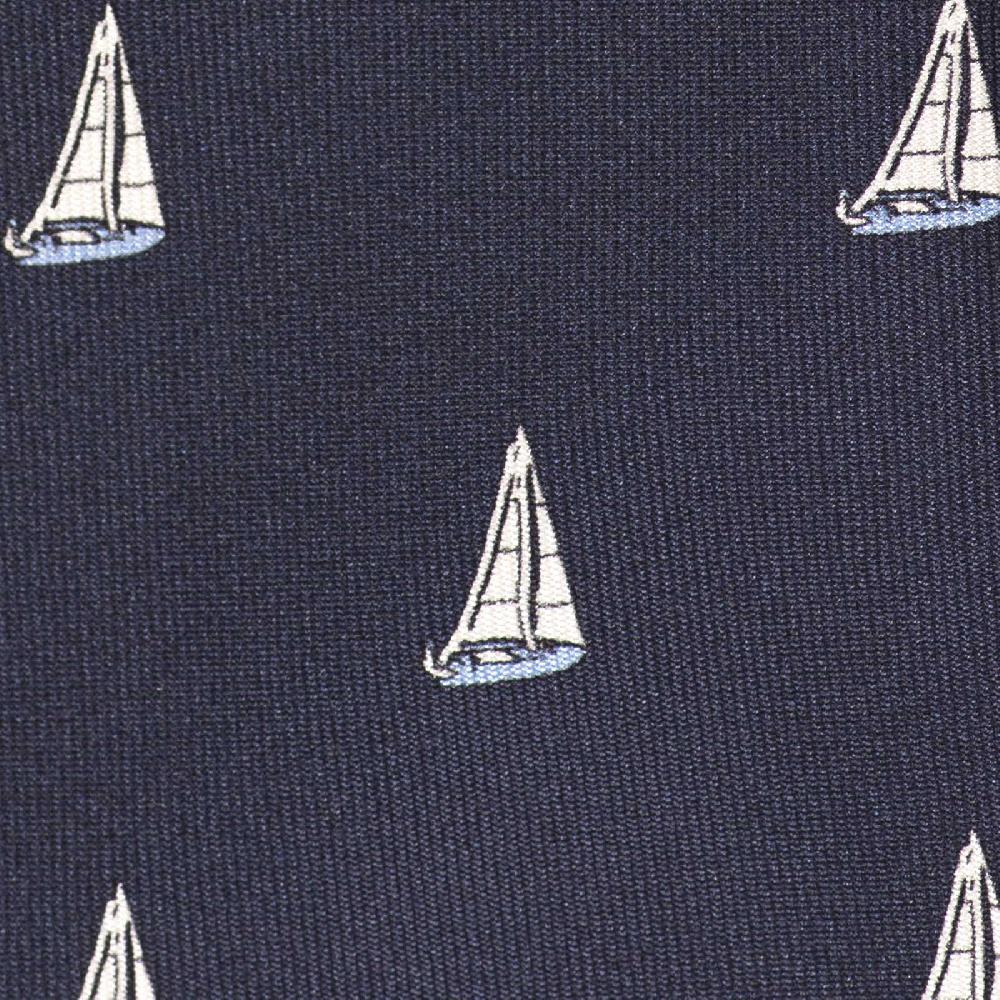 Rubinacci Cravatta in twill di seta con stampa vela azzurra Offerta esclusiva