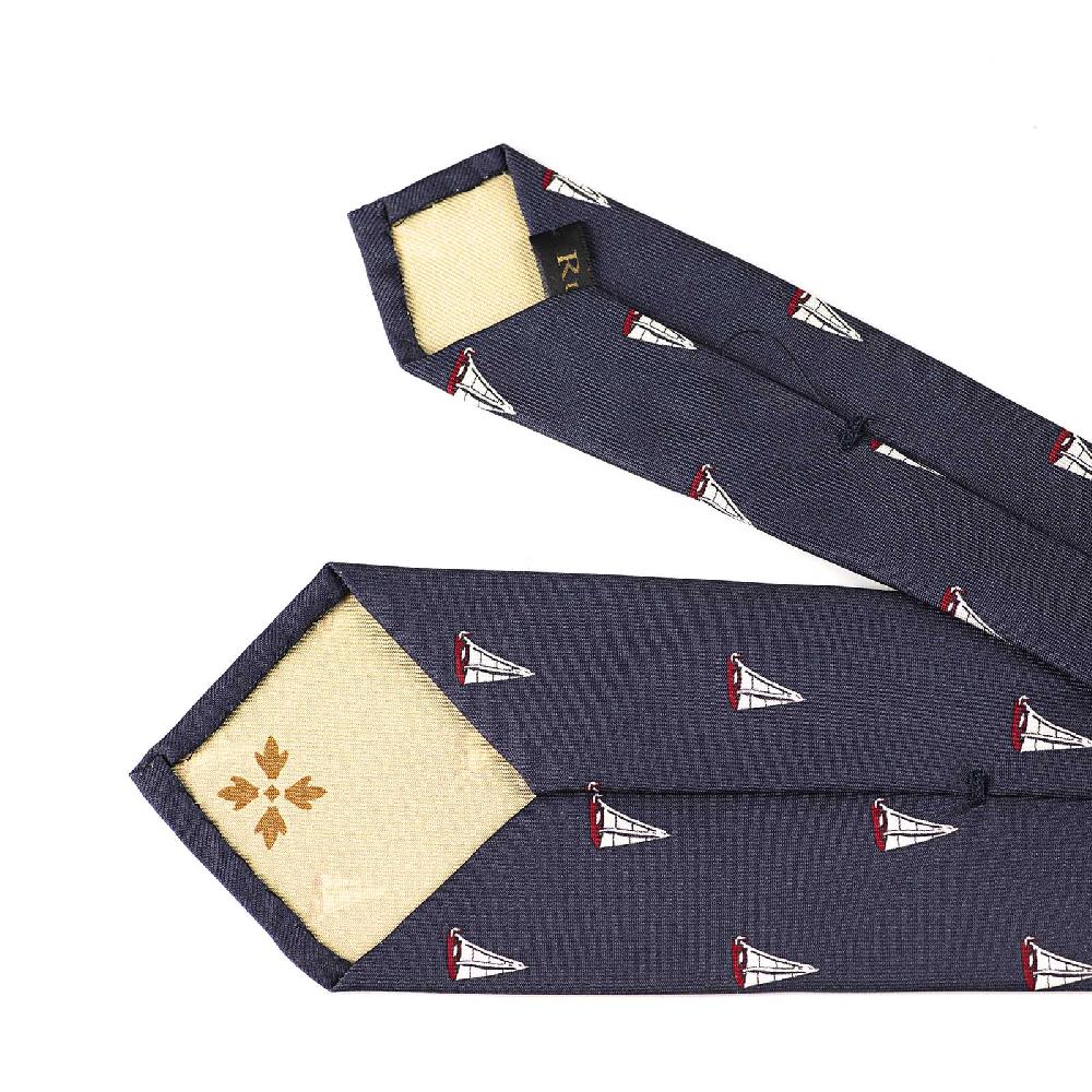 Rubinacci Cravatta in twill di seta con stampa vela rossa Vendite stagionali