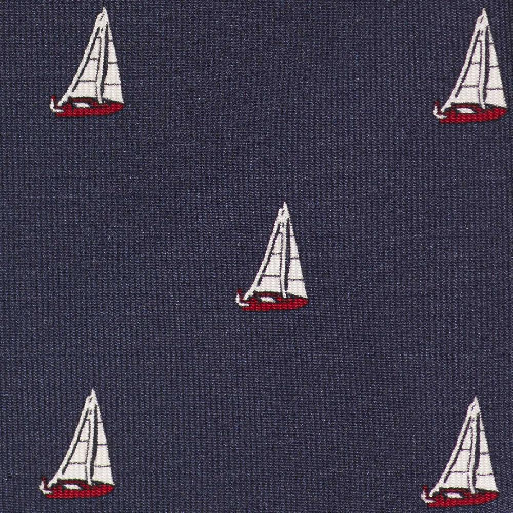 Rubinacci Cravatta in twill di seta con stampa vela rossa Vendite stagionali