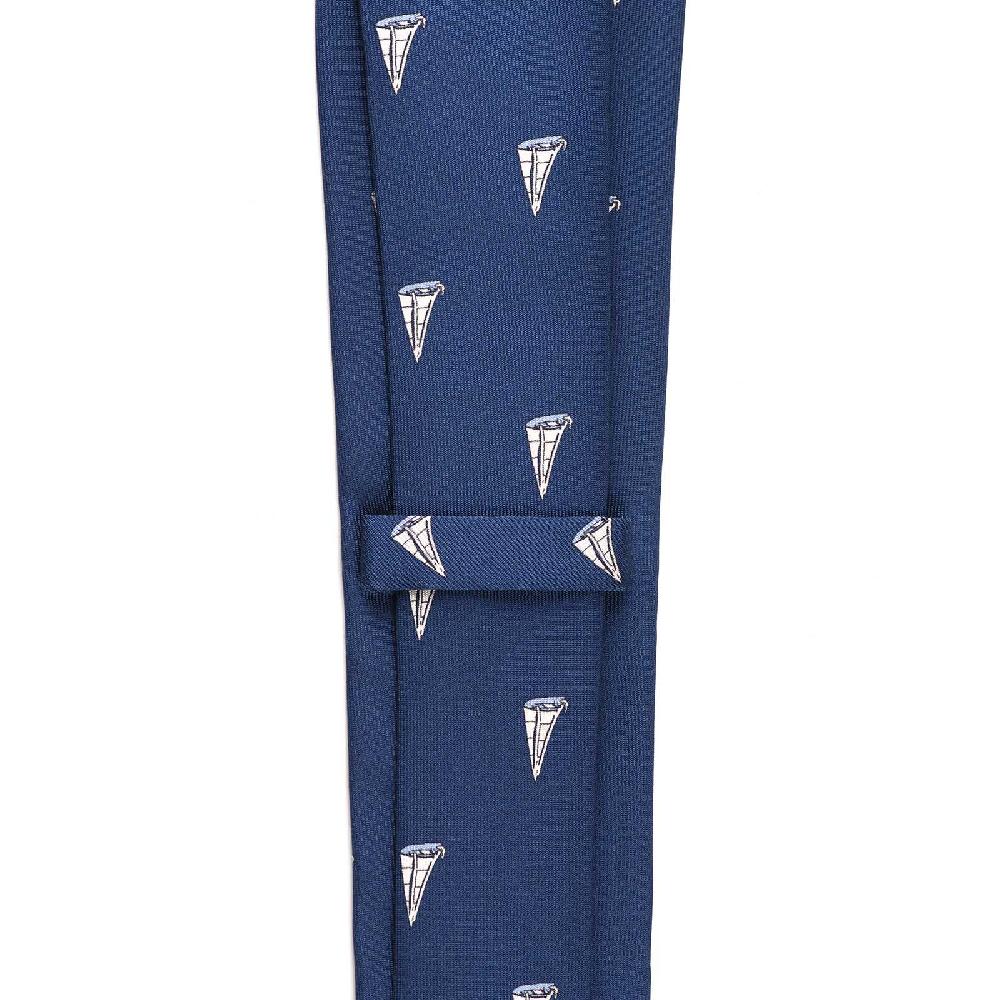 Rubinacci Cravatta in twill di seta con stampa vela celeste Black Friday