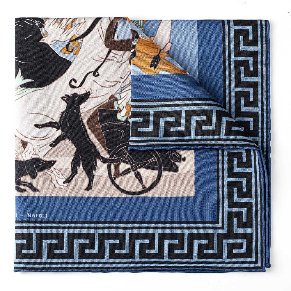 Rubinacci Pochette Artemide e Apollo blu Online Outlet