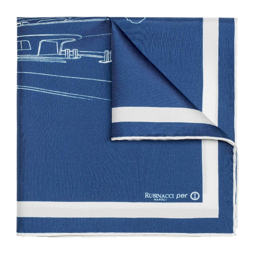 Rubinacci Pochette garage italia blu navy Fino al 50% di sconto