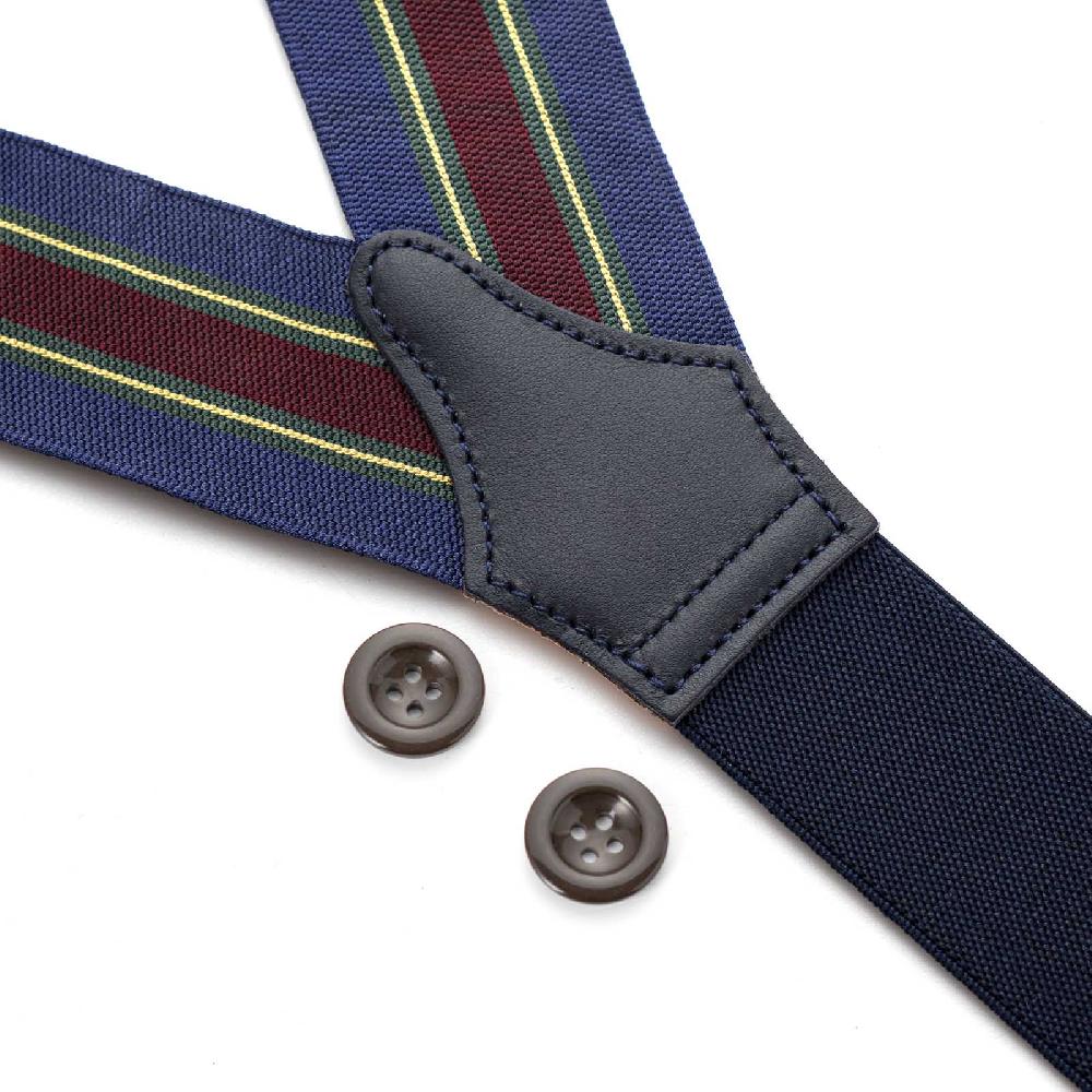 Rubinacci Bretelle rigate verde e vino Fino al 65% di sconto
