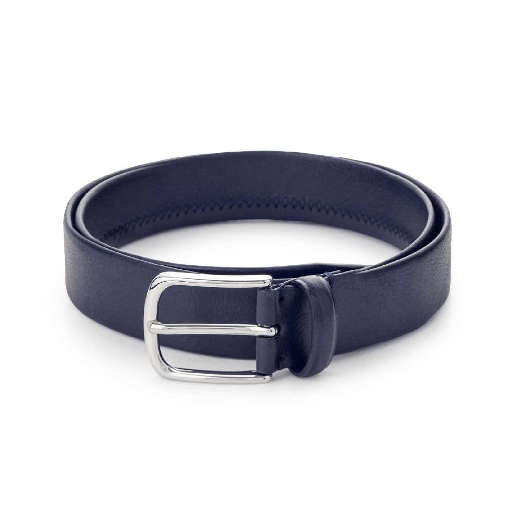 Rubinacci Cintura tubolare in pelle blu Discount Store per i nuovi prodotti