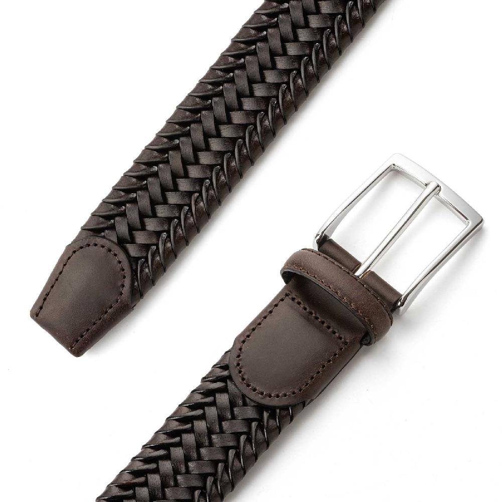 Rubinacci Cintura intrecciata cuoio bruciato Officina