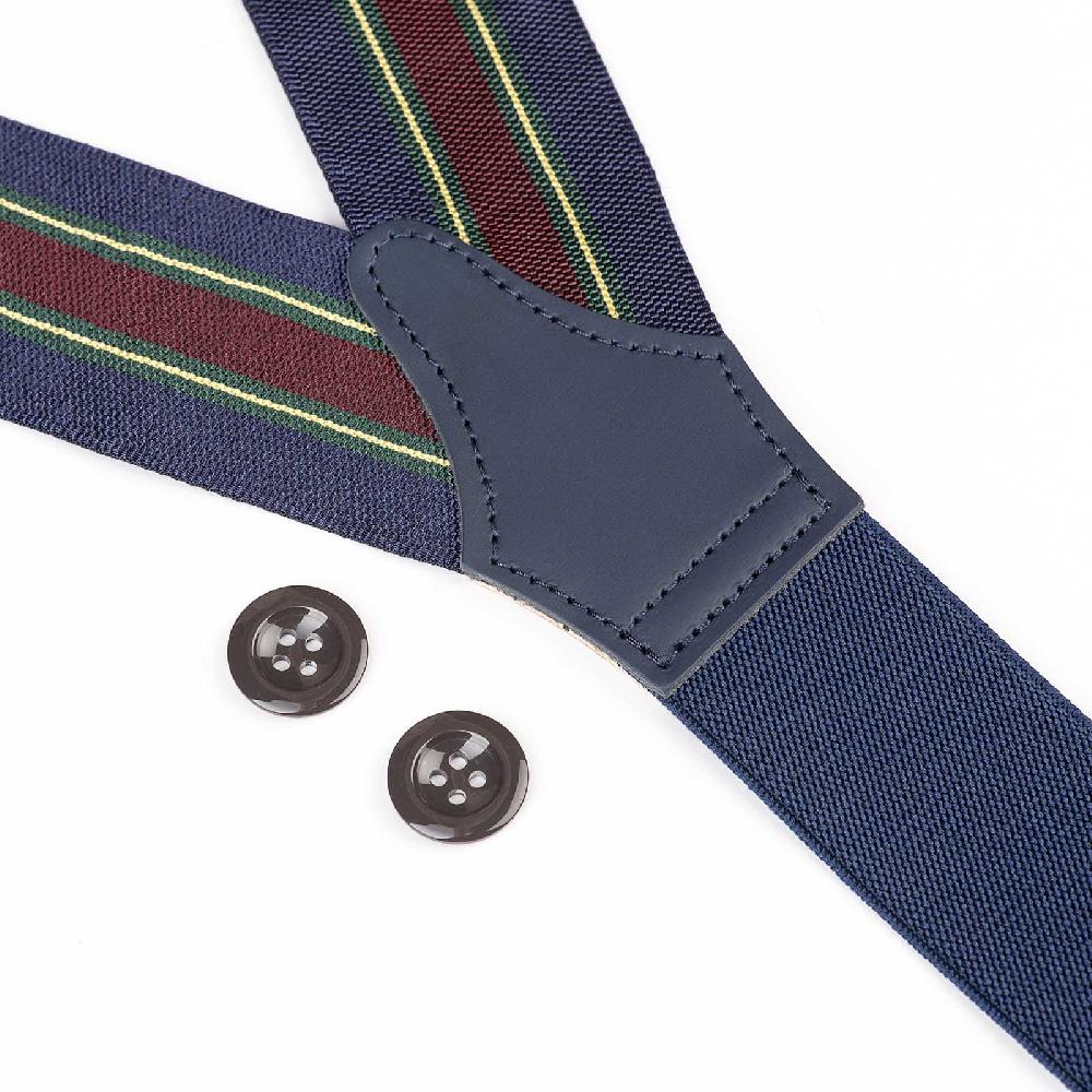 Rubinacci Bretelle rigate blu verde e vino Italia